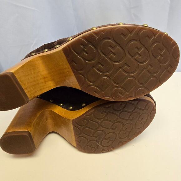 Ugg Rumer Suede Chocolate Brown Tall Boots Lattice Weave Back inner Zip 7 - Picture 7 of 12